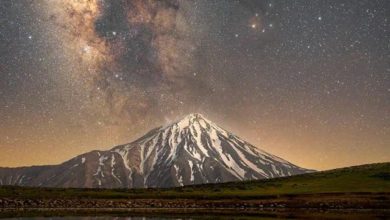 کهکشان راه شیری بر فراز دماوند زیبا